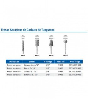 TORNO DREMEL fresa abras. carb.tungst.1/4